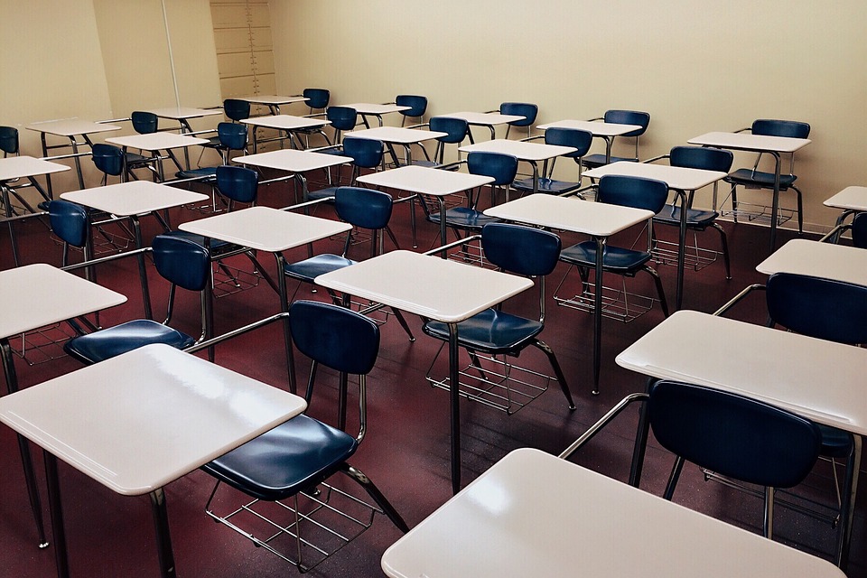 classroom and desks in a classroom